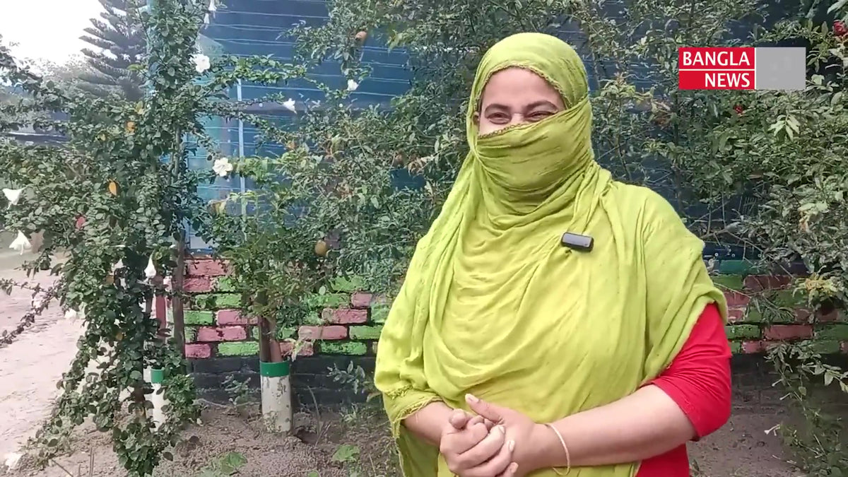 The woman who inspired the opening illustration, in the original Bangla News24 footage.